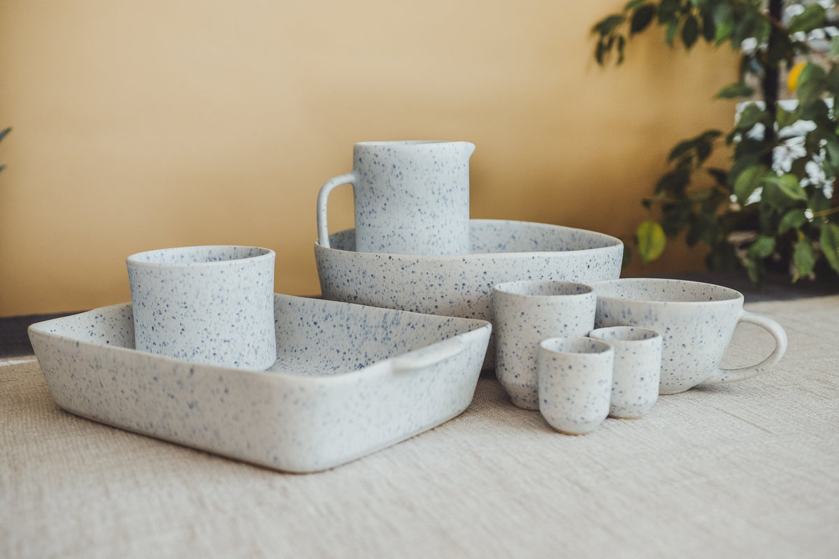 Azul Manchado - XL Salatschale blau-weiss gesprenkelt