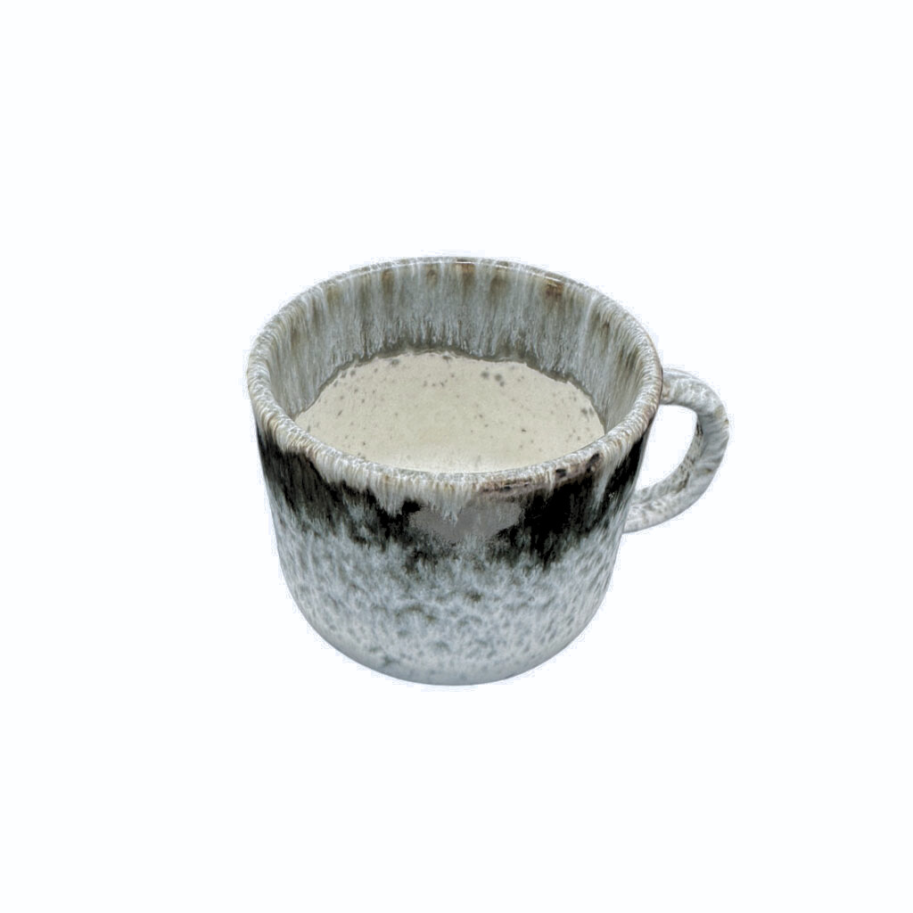 Anoitecer - Cappuccino Tasse grau-weiss gesprenkelt