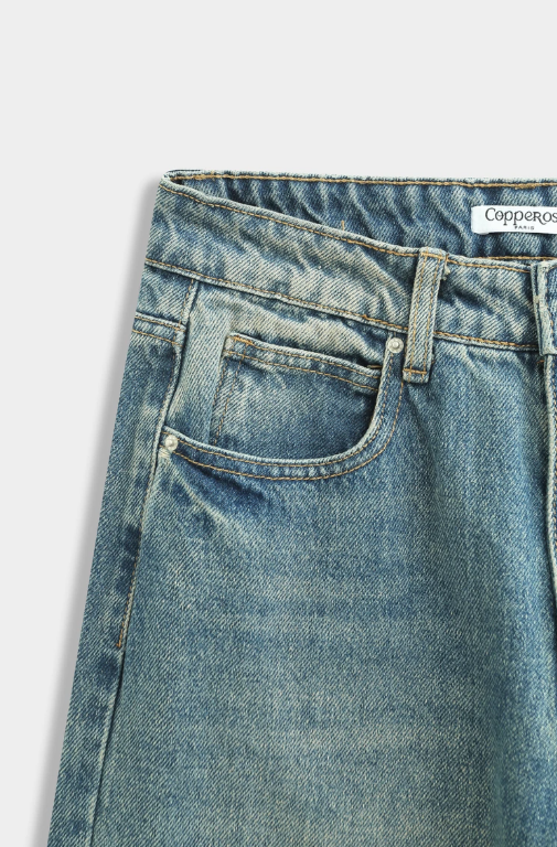 Wide-Leg Jeans mit hohem Bund, Fünf-Taschen
