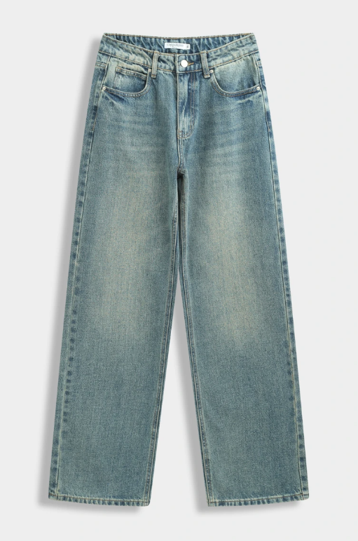 Wide-Leg Jeans mit hohem Bund, Fünf-Taschen