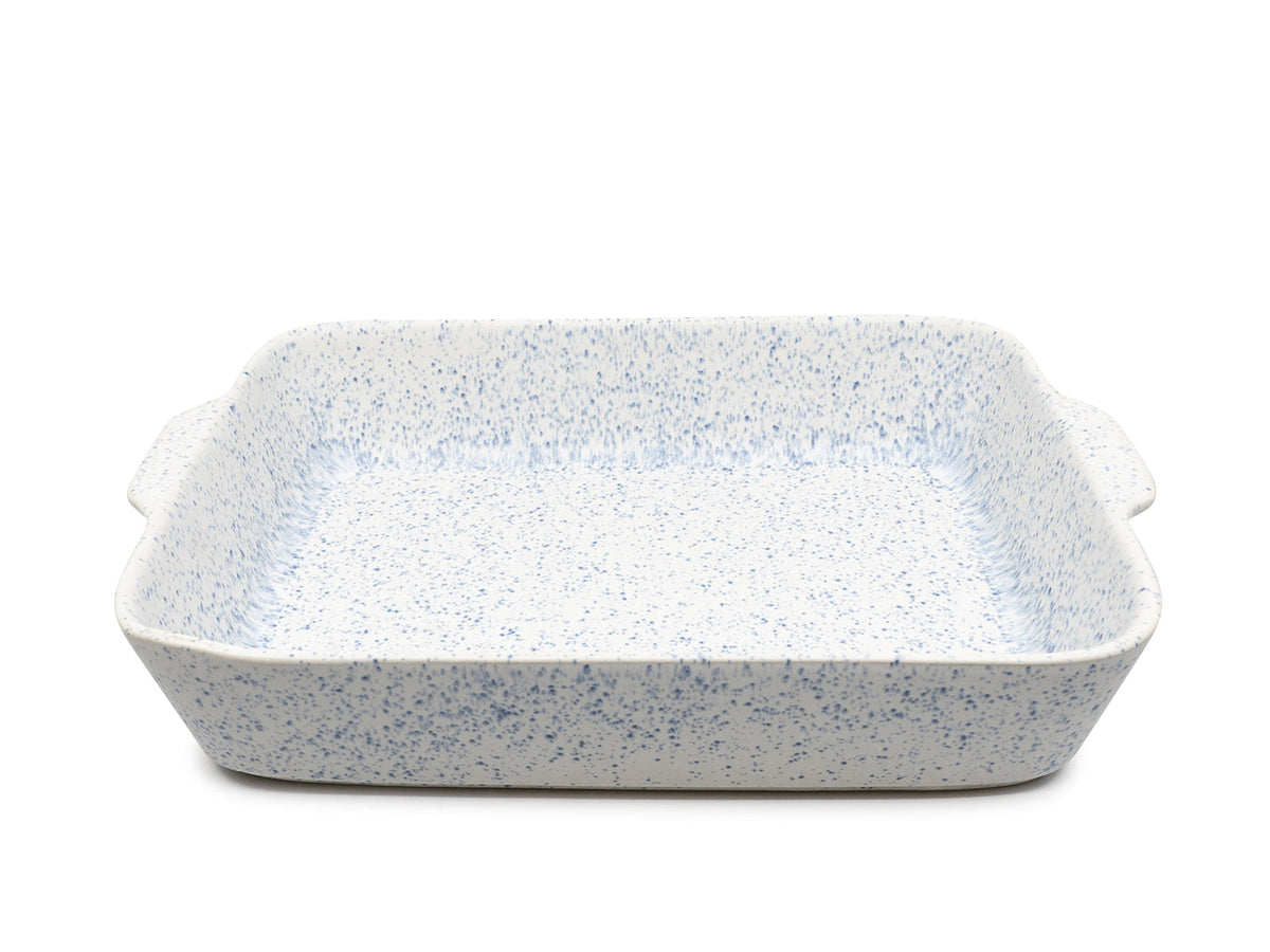 Azul Manchado - Ofenform gross blau-weiss gesprenkelt