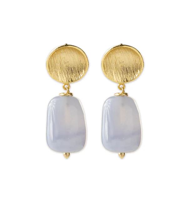Ease Blue Lace Agate Earrings