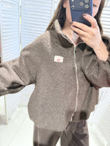 Textured Teddy Jacket - Braun