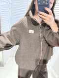 Textured Teddy Jacket - Braun