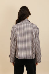 Kurzer trench coat - karomuster