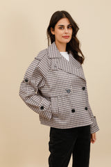 Kurzer trench coat - karomuster