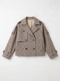 Kurzer trench coat - karomuster