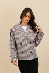 Kurzer trench coat - karomuster