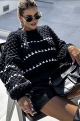 Version Tourist - Grobstrickpullover mit Herzmuster