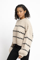 Version Tourist - Grobstrickpullover mit Herzmuster