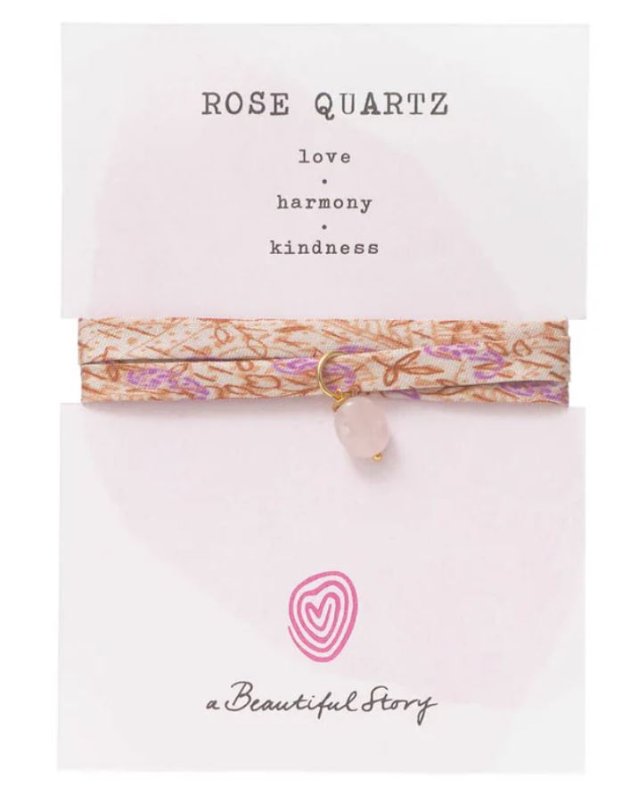 Sari wrap Bracelet Rose Quartz