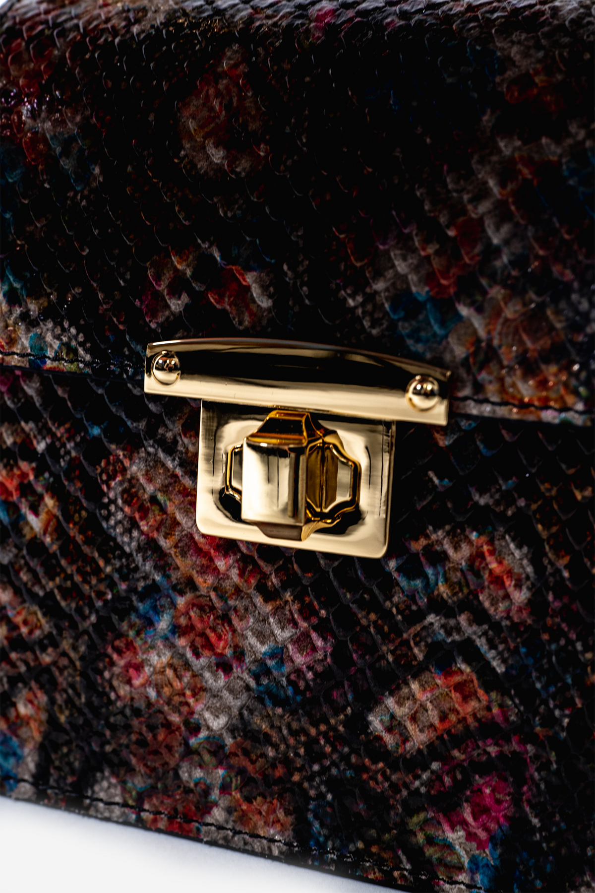Handtasche Croco Petrol