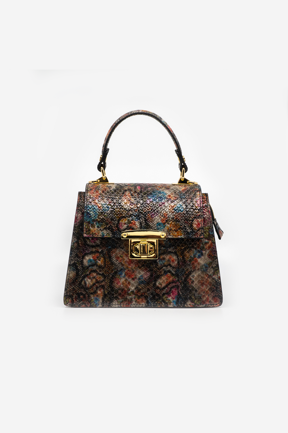 Handtasche Croco Petrol