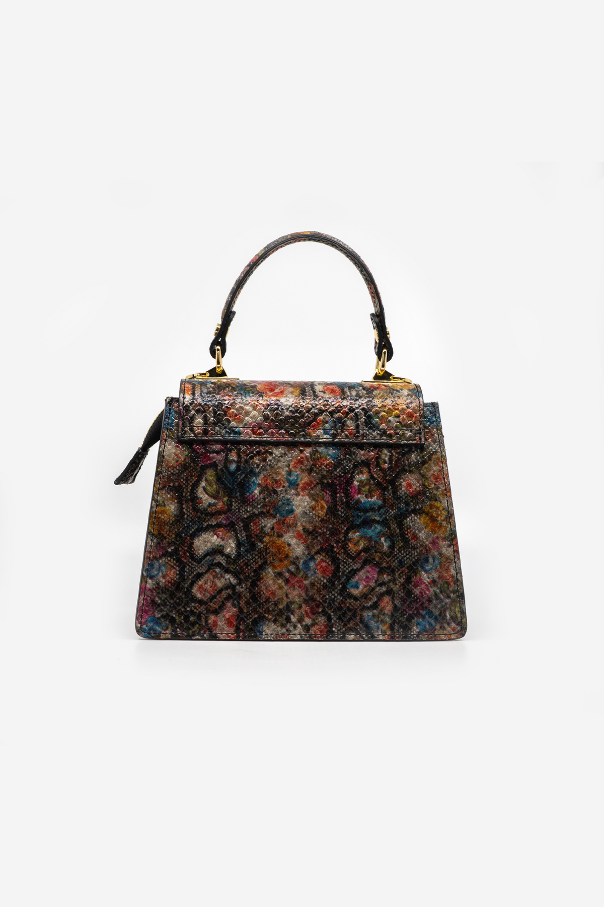 Handtasche Croco Petrol